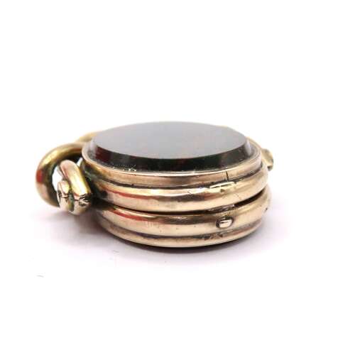 Gold Carnelian & Bloodstone fob photo locket