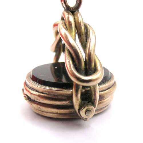 Gold Carnelian & Bloodstone fob photo locket