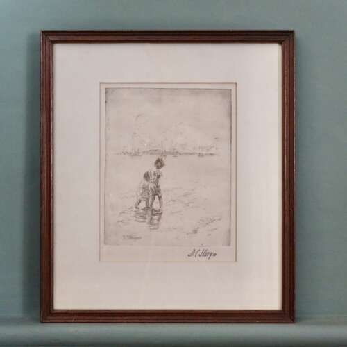 “Sisters” a prize-winning etching by Dwight Case Sturges, 1915