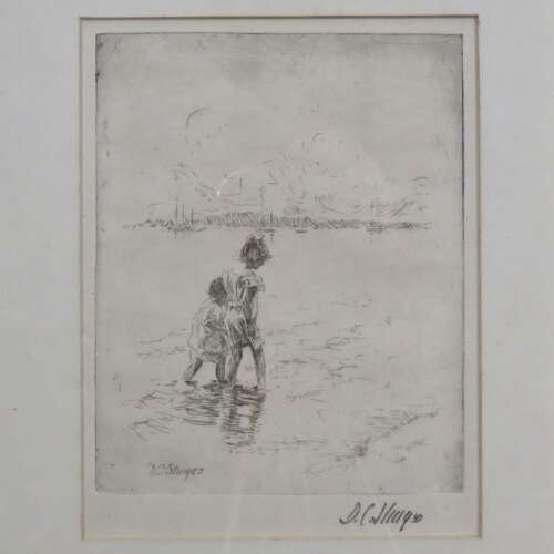 “Sisters” a prize-winning etching by Dwight Case Sturges, 1915