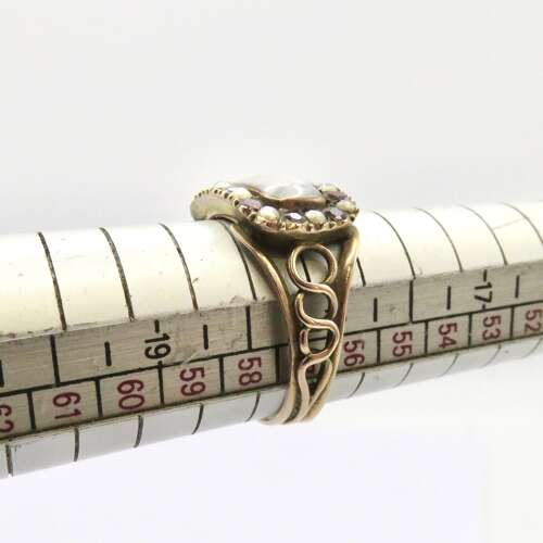 Georgian Gold, Garnet and Pearl Mourning Ring