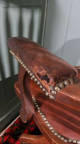 Antique Edwardian swivel desk chair by Angus, London