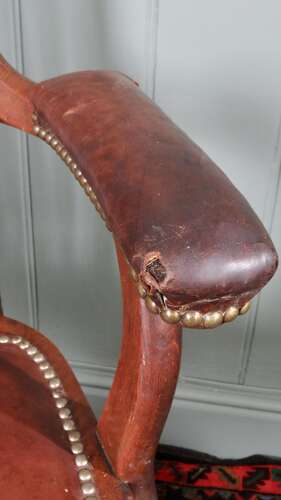 Antique Edwardian swivel desk chair by Angus, London