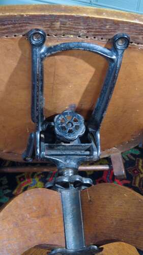 Antique Edwardian swivel desk chair by Angus, London