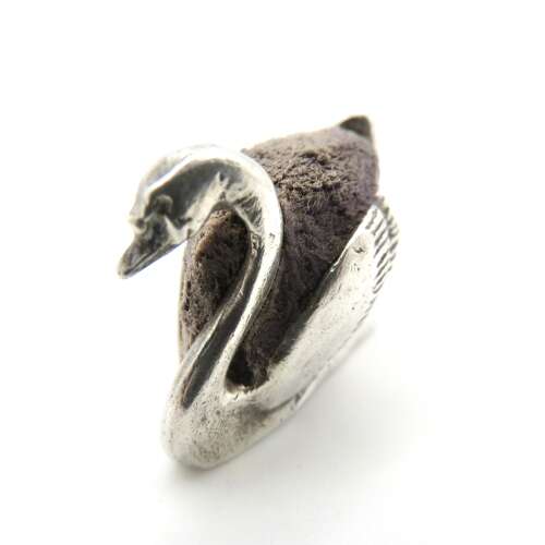 Vintage sterling silver swan pin cushion London 1970