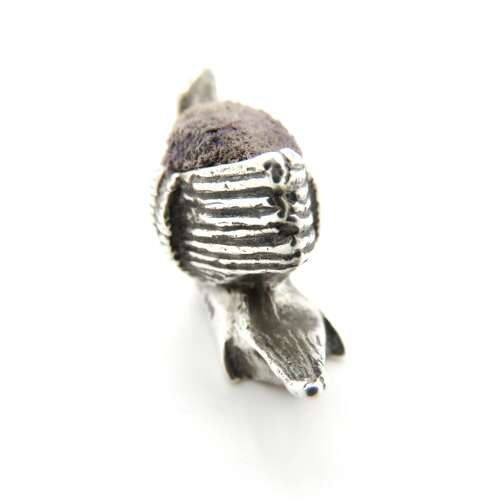 Vintage sterling silver swan pin cushion London 1970