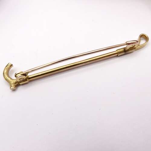Antique 9ct gold riding crop tie or stock pin