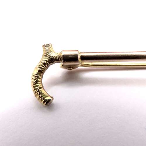 Antique 9ct gold riding crop tie or stock pin