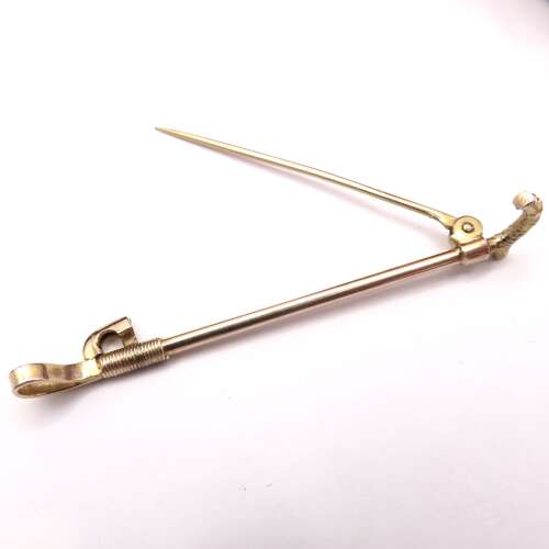 Antique 9ct gold riding crop tie or stock pin