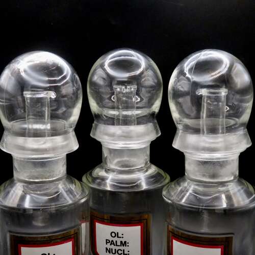 Set of 3 RPS vintage apothecary jars with lids