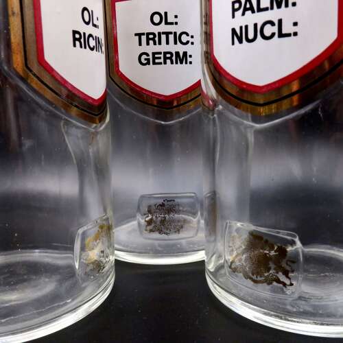 Set of 3 RPS vintage apothecary jars with lids