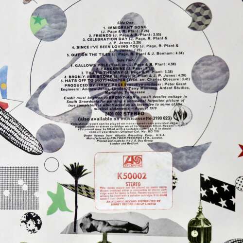 Led Zeppelin III 1970 First UK Press
