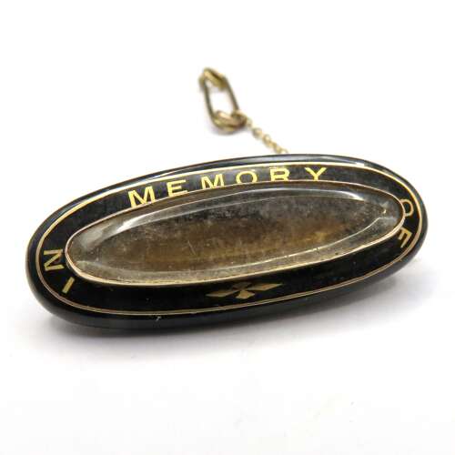 Victorian 9ct Gold 'In Memory Of' Locket Brooch