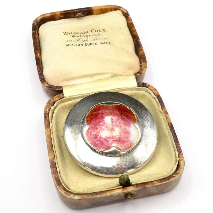 Arts & Crafts Queensway Silver Enamel Brooch
