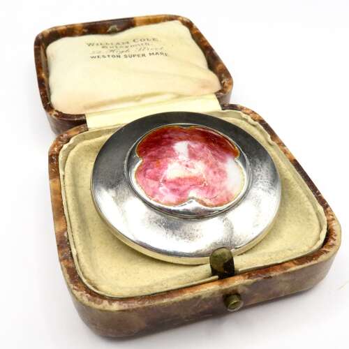 Arts & Crafts Queensway Silver Enamel Brooch