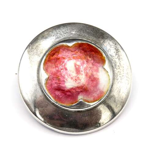 Arts & Crafts Queensway Silver Enamel Brooch