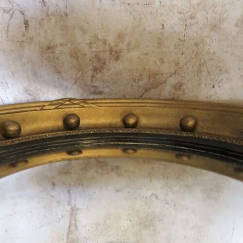 Edwardian Regency Style Convex Giltwood Wall Mirror